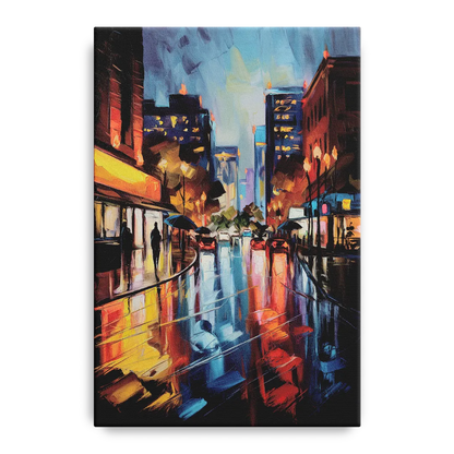 Greenville Night City Lights Front - Canvas Wall Art