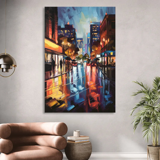 Greenville Night City Lights Living Room - Canvas Wall Art