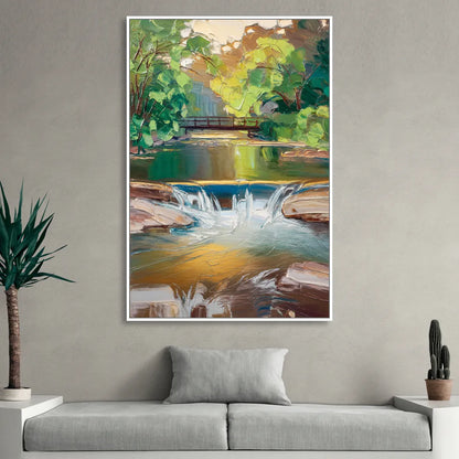Greenville Reedy River Views Sitting Room - White Canvas Wall Art