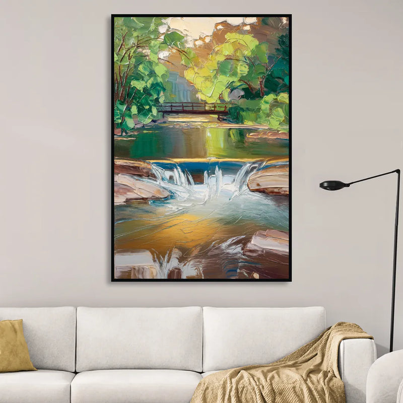 Greenville Reedy River Views Sitting Room - Black Canvas Wall Art