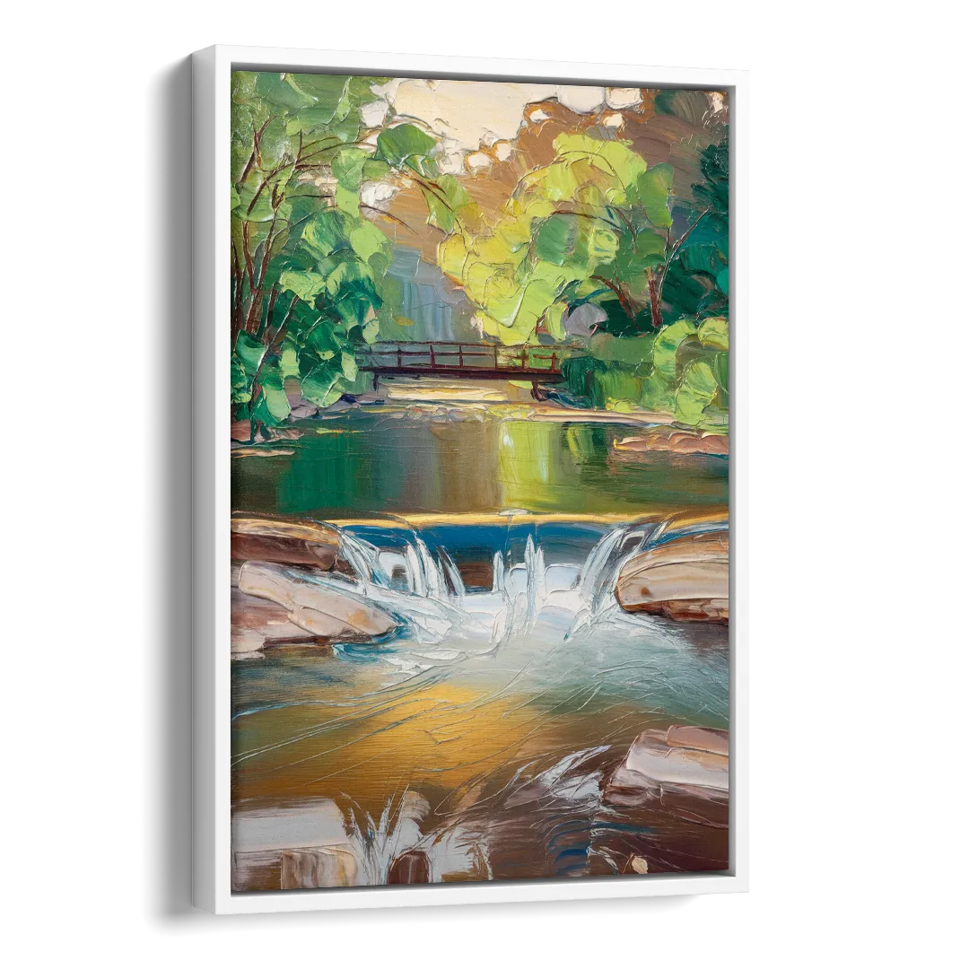 Greenville Reedy River Views Side - White Canvas Wall Art