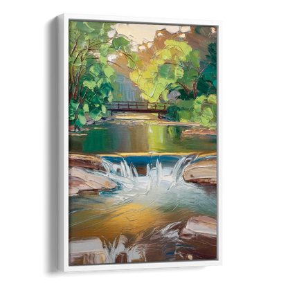 Greenville Reedy River Views Side - White Canvas Wall Art