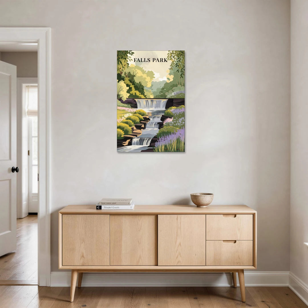 Greenville Scenic Falls Park - Canvas Wall Art - Coffee Table - 24x36