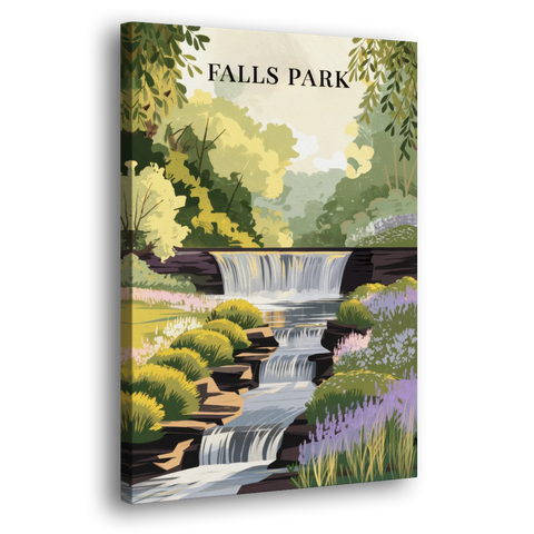Greenville Scenic Falls Park - Canvas Wall Art - Side