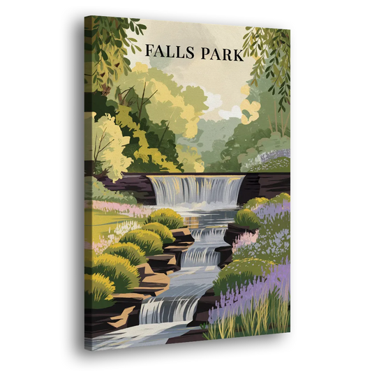 Greenville Scenic Falls Park Side - Canvas Wall Art