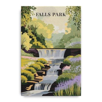 Greenville Scenic Falls Park Front - Canvas Wall Art