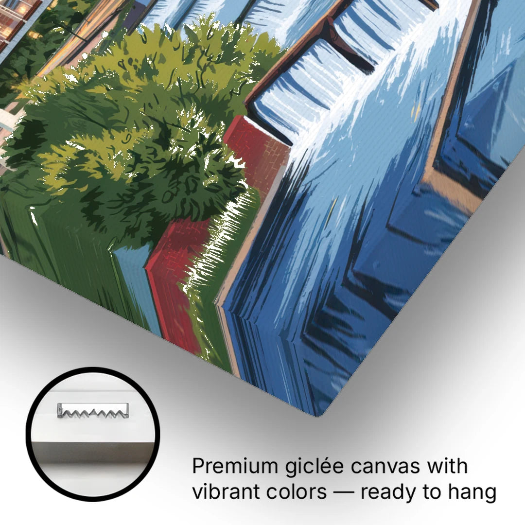 Greenville Skyline at Sunset - Canvas Wall Art - Gallery Wrap Corner