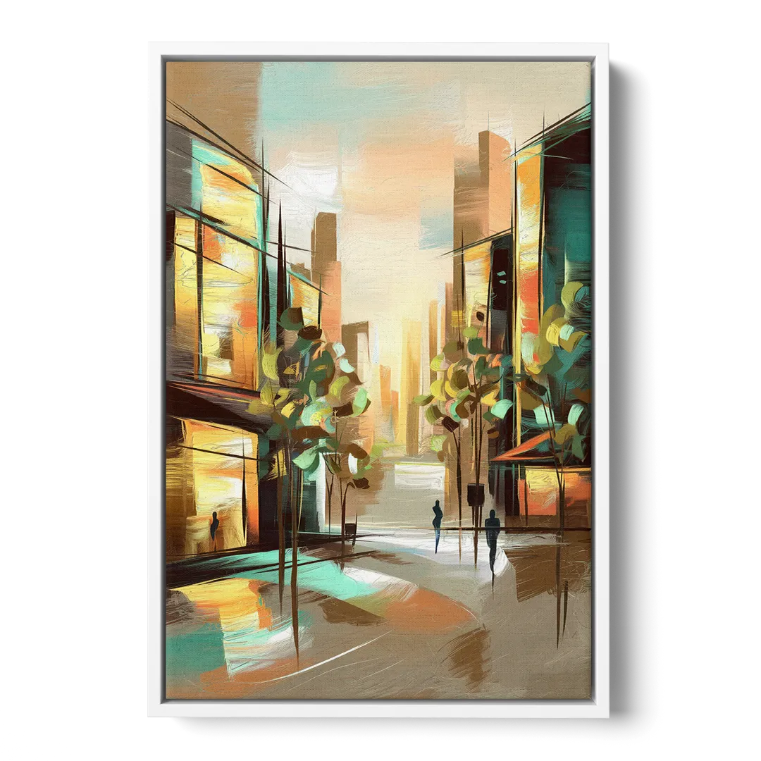 Greenville Urban Charm Front - White Canvas Wall Art