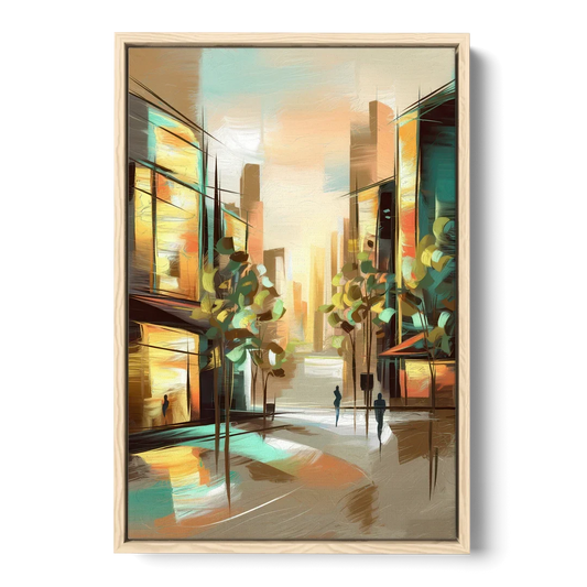 Greenville Urban Charm - Oak Framed Canvas Wall Art - Front