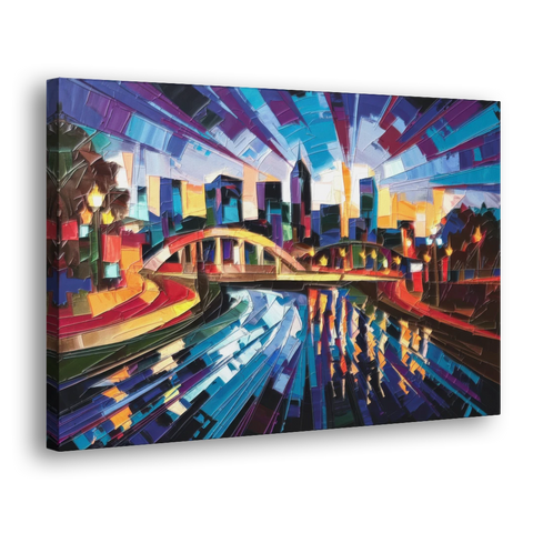 Greenville Vibrant Cityscape - Canvas Wall Art - Side