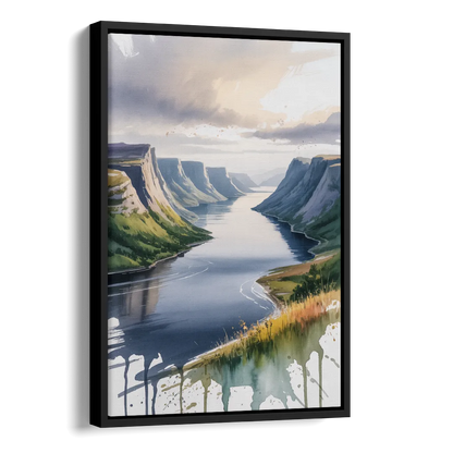 Gros Morne Fjords Side - Black Canvas Wall Art