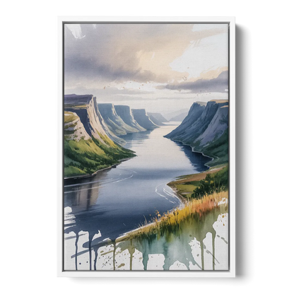 Gros Morne Fjords Front - White Canvas Wall Art