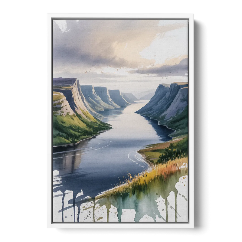 Gros Morne Fjords Front - White Canvas Wall Art