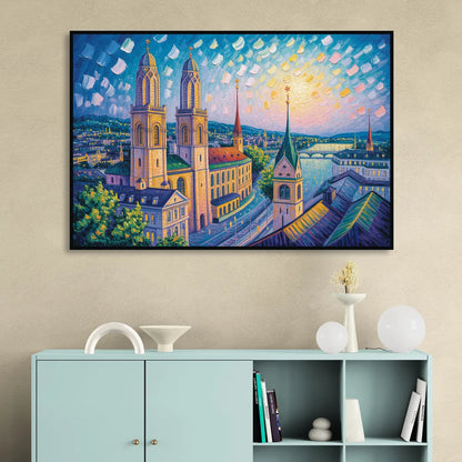 Grossmunster Majesty Living Room - Black Canvas Wall Art