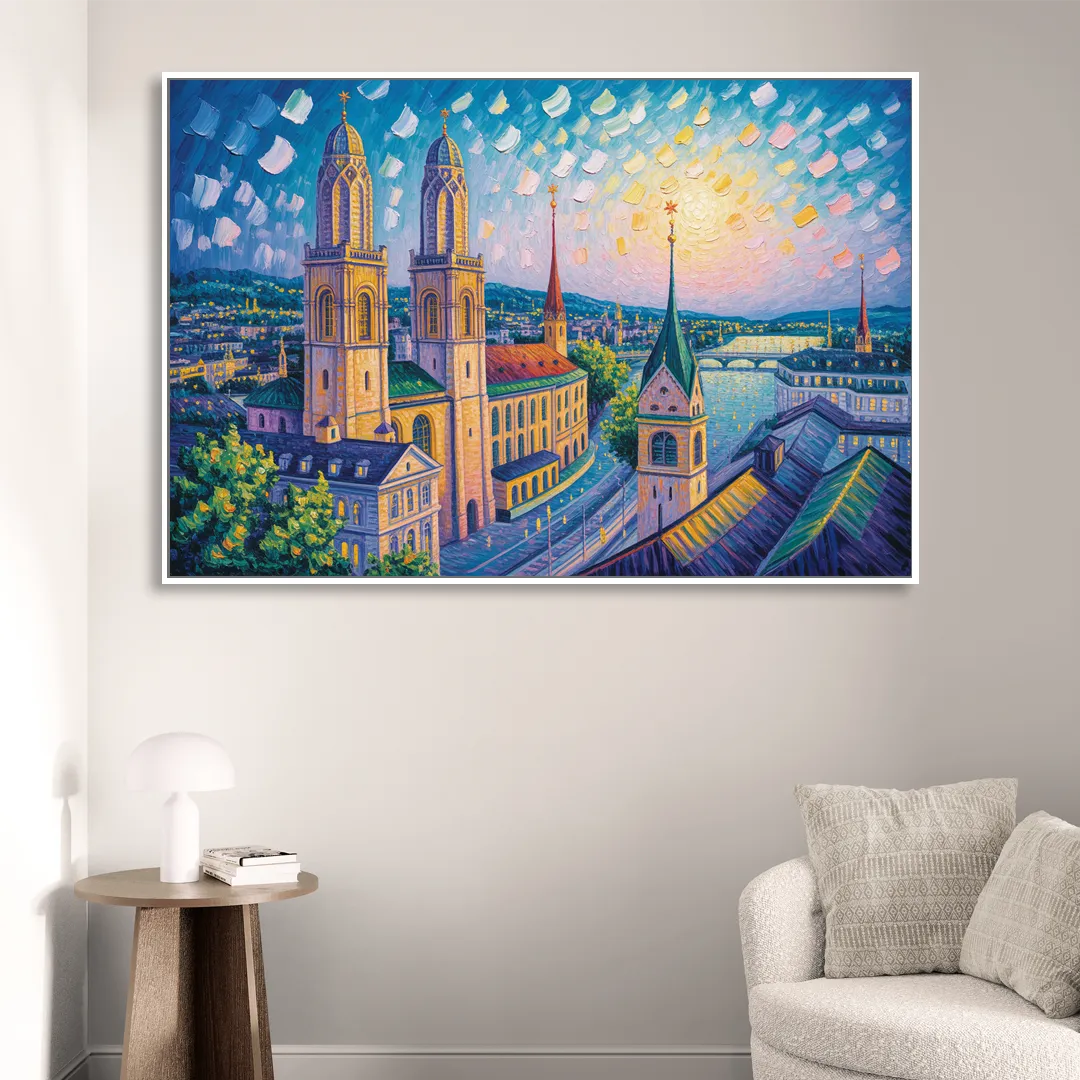 Grossmunster Majesty Sitting Room - White Canvas Wall Art