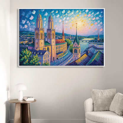 Grossmunster Majesty Sitting Room - White Canvas Wall Art