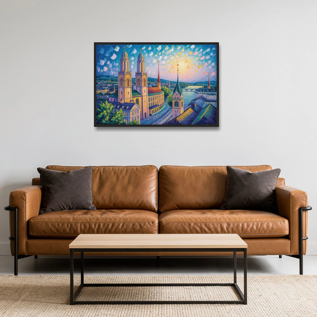 Grossmunster Majesty - Black Framed Canvas Wall Art - Sofa - 36x24