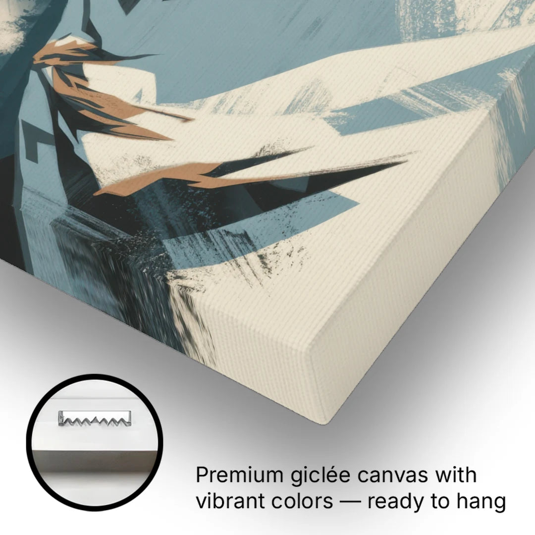 Grouse Mountain Snow View - Canvas Wall Art - Gallery Wrap Corner