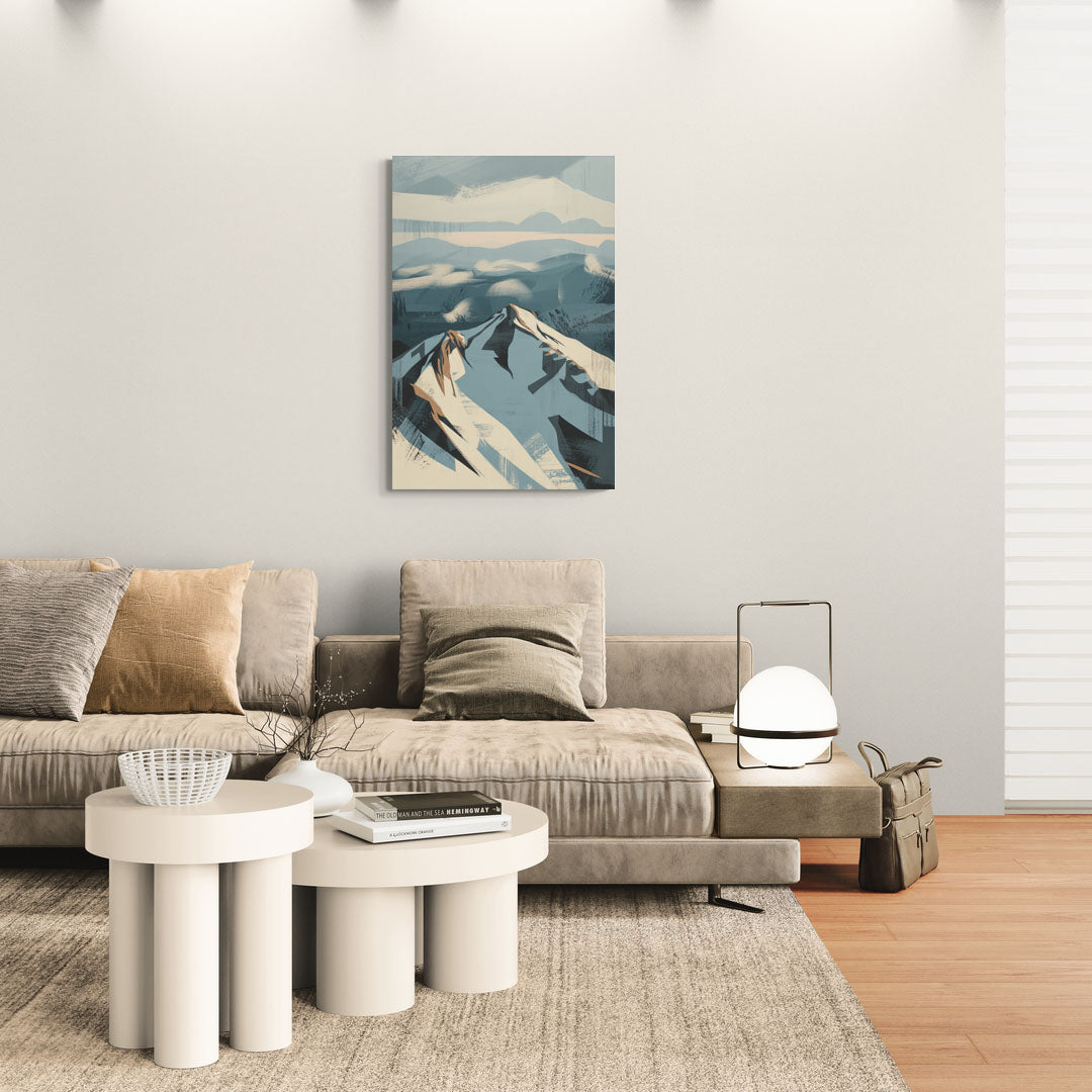 Grouse Mountain Snow View - Canvas Wall Art Living Room