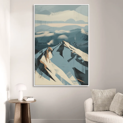 Grouse Mountain Snow View Living Room - White Canvas Wall Art