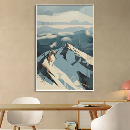 Grouse Mountain Snow View Sitting Room - White Canvas Wall Art