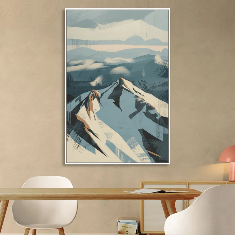 Grouse Mountain Snow View Sitting Room - White Canvas Wall Art
