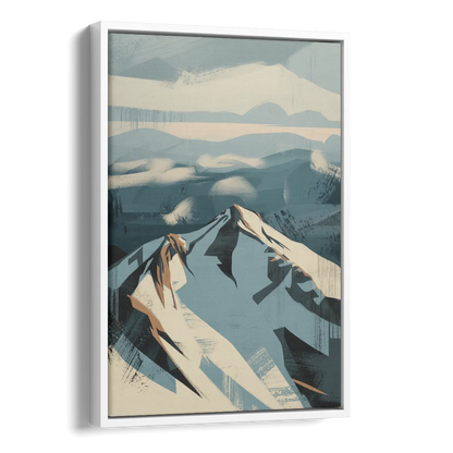 Grouse Mountain Snow View Side - White Canvas Wall Art