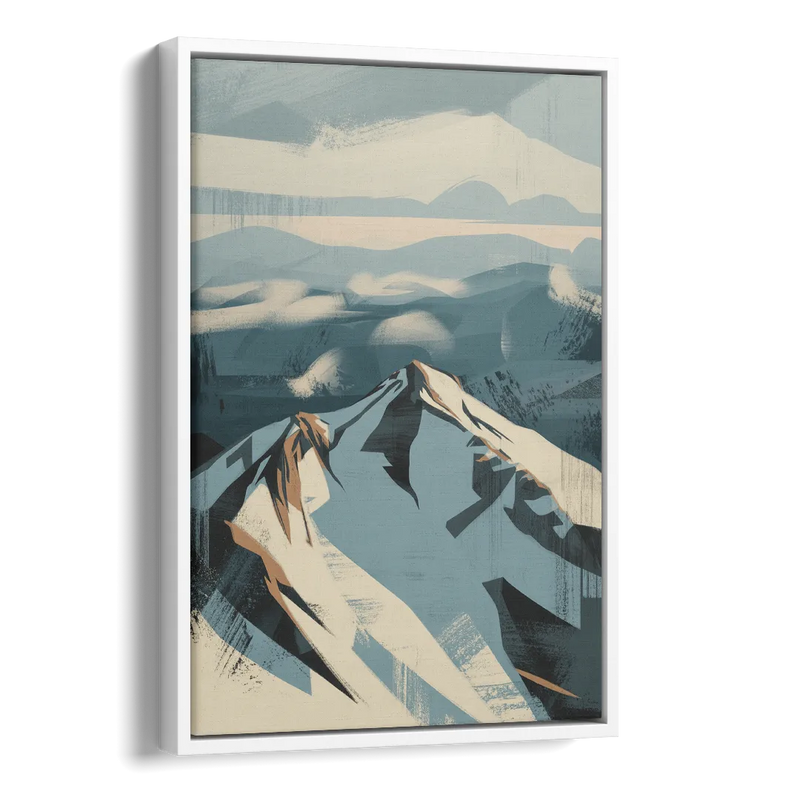 Grouse Mountain Snow View Side - White Canvas Wall Art