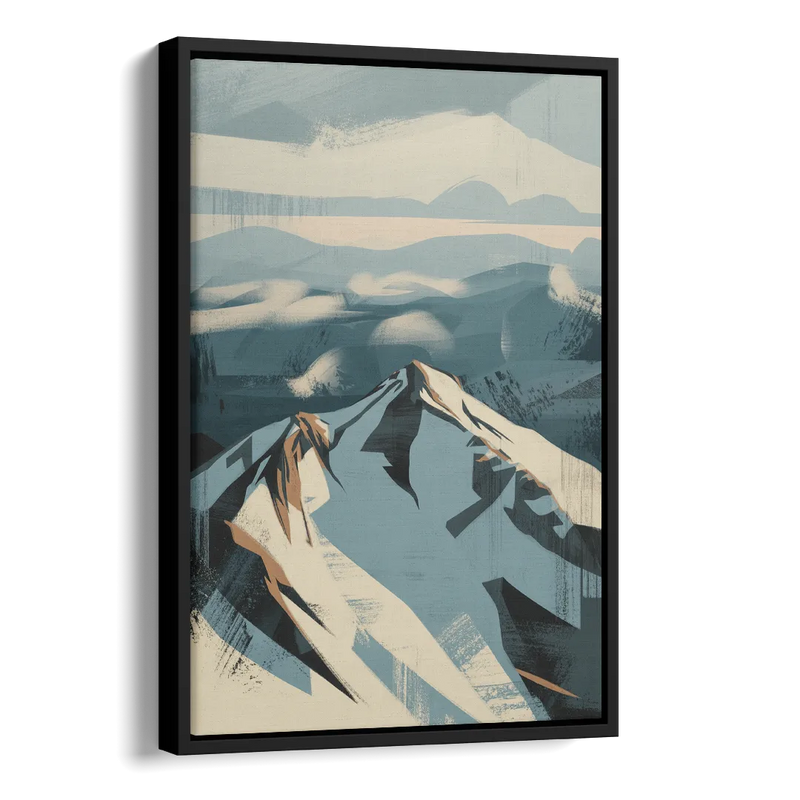 Grouse Mountain Snow View Side - Black Canvas Wall Art