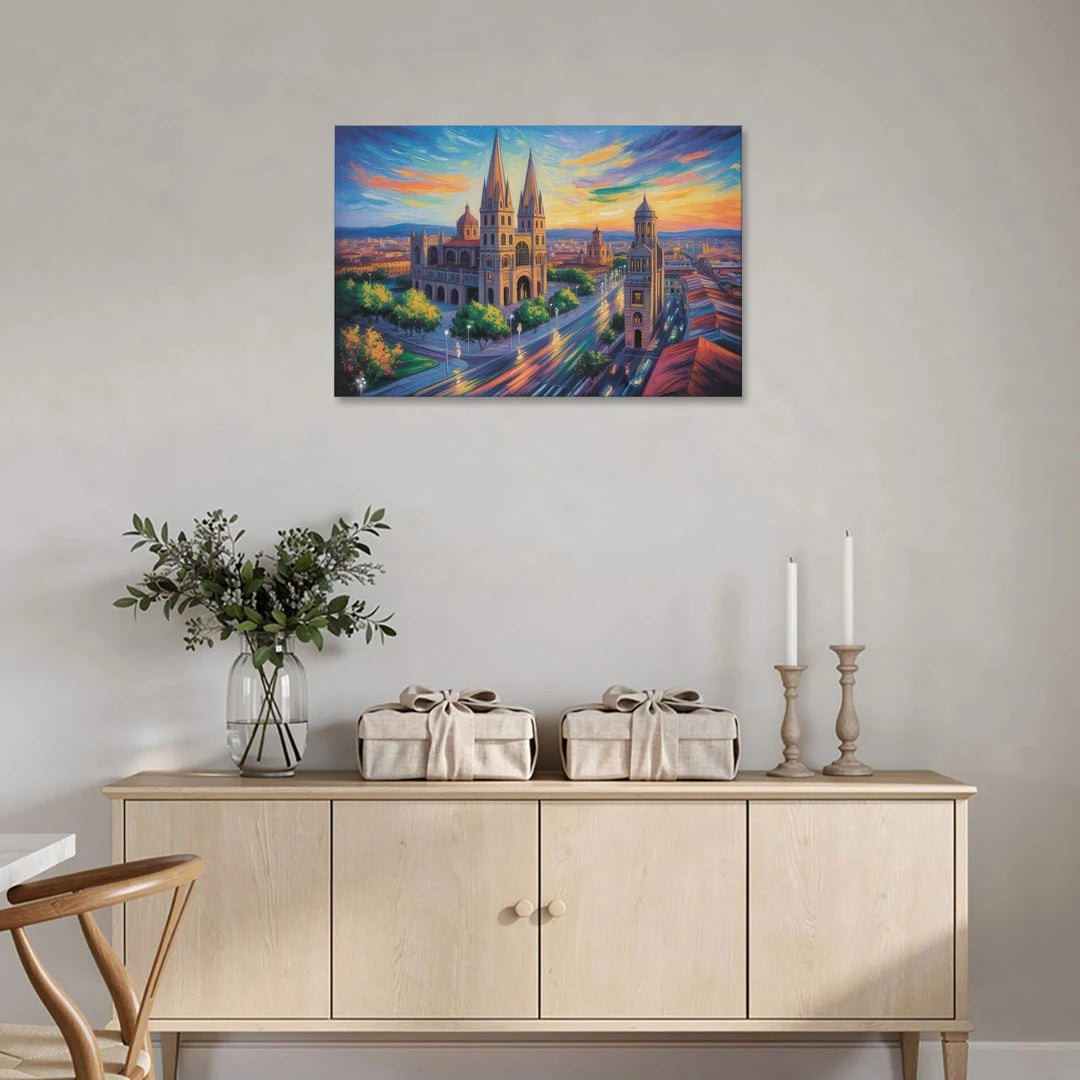Guadalajara Cathedral - Canvas Wall Art - Coffee Table - 36x24