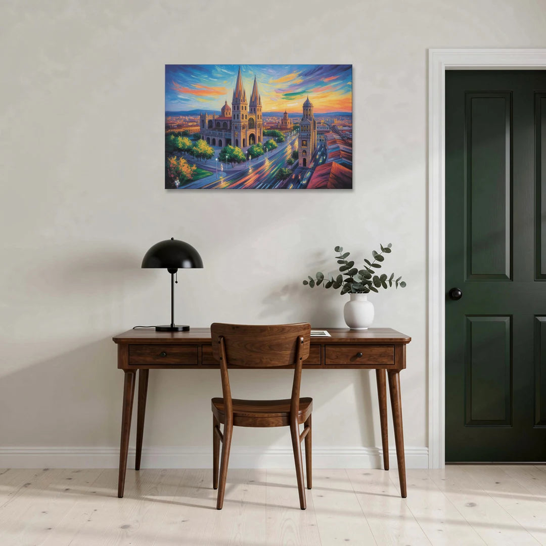Guadalajara Cathedral - Canvas Wall Art - Office - 36x24