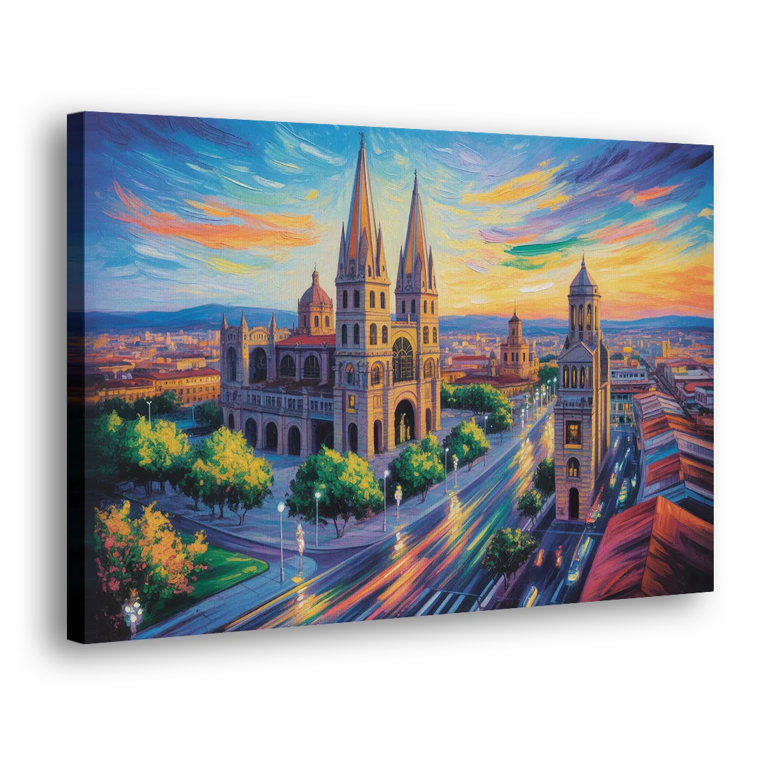 Guadalajara Cathedral Side - Canvas Wall Art