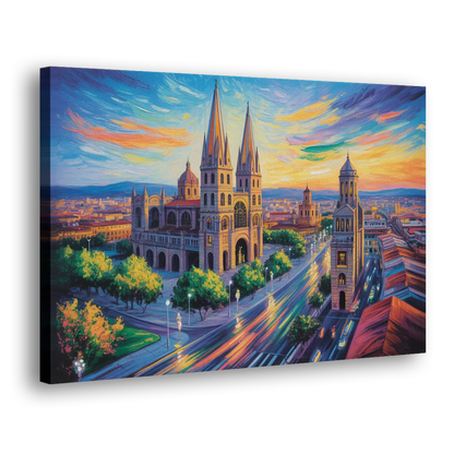 Guadalajara Cathedral Side - Canvas Wall Art