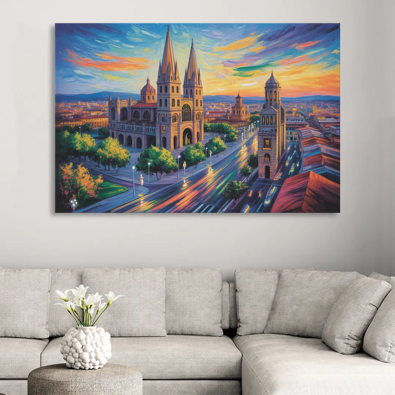 Guadalajara Cathedral Living Room - Canvas Wall Art