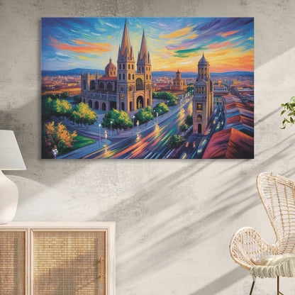 Guadalajara Cathedral Sitting Room - Canvas Wall Art