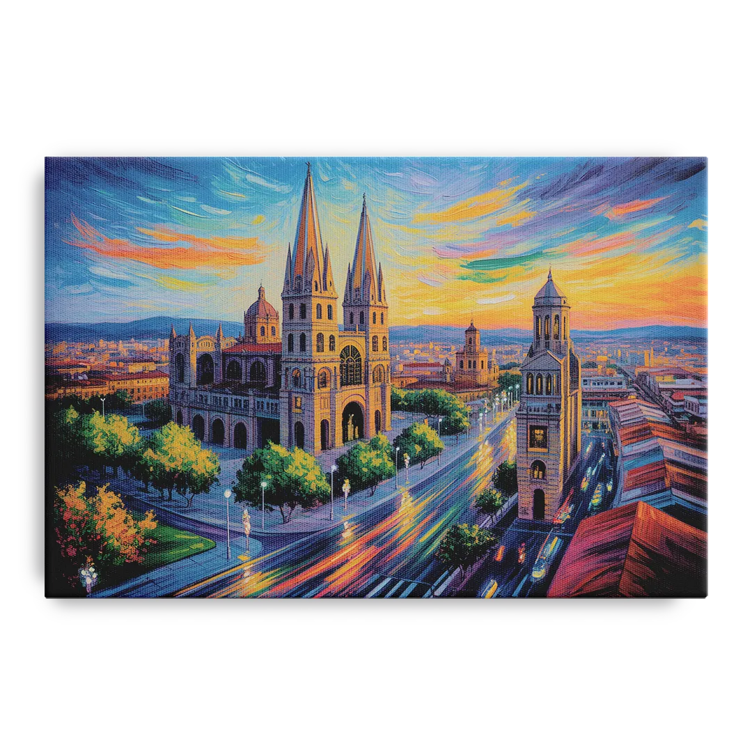 Guadalajara Cathedral Front - Canvas Wall Art
