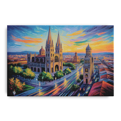 Guadalajara Cathedral Front - Canvas Wall Art