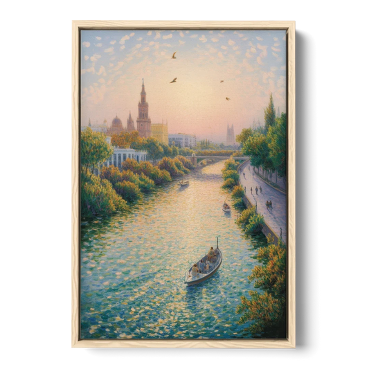 Guadalquivir Glimpse - Oak Framed Canvas Wall Art - Front