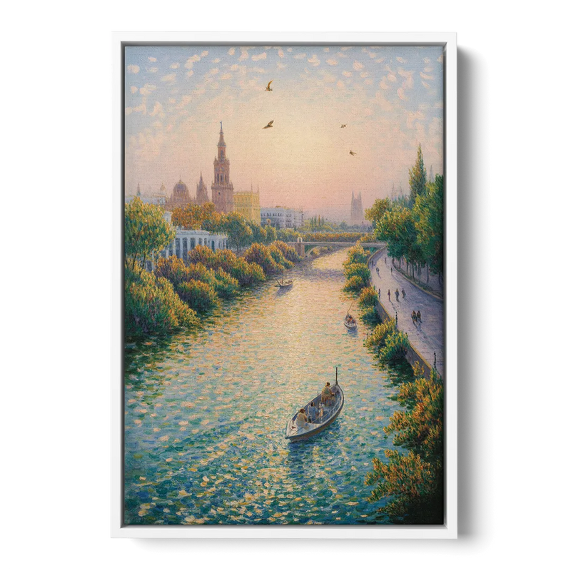 Guadalquivir Glimpse Front - White Canvas Wall Art
