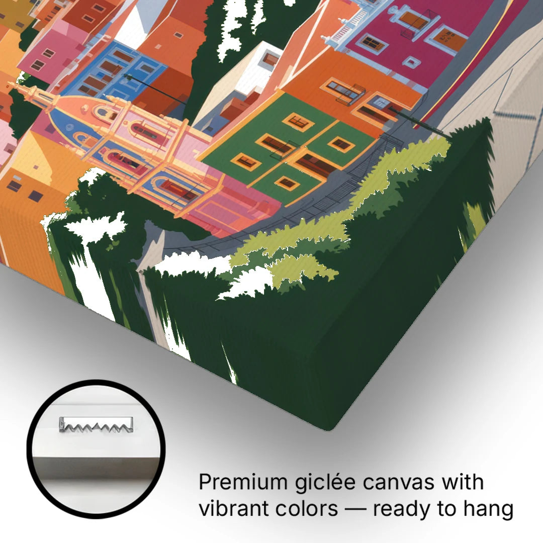 Guanajuato Colorful Hills - Canvas Wall Art - Gallery Wrap Corner
