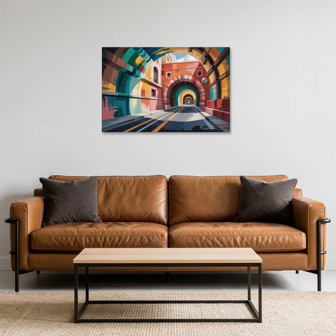 Guanajuato Tunnels - Canvas Wall Art - Sofa - 36x24