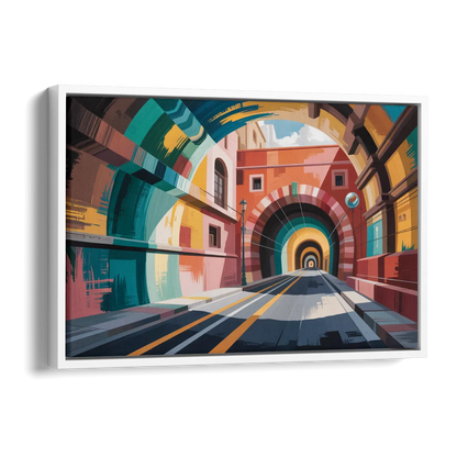 Guanajuato Tunnels Side - White Canvas Wall Art
