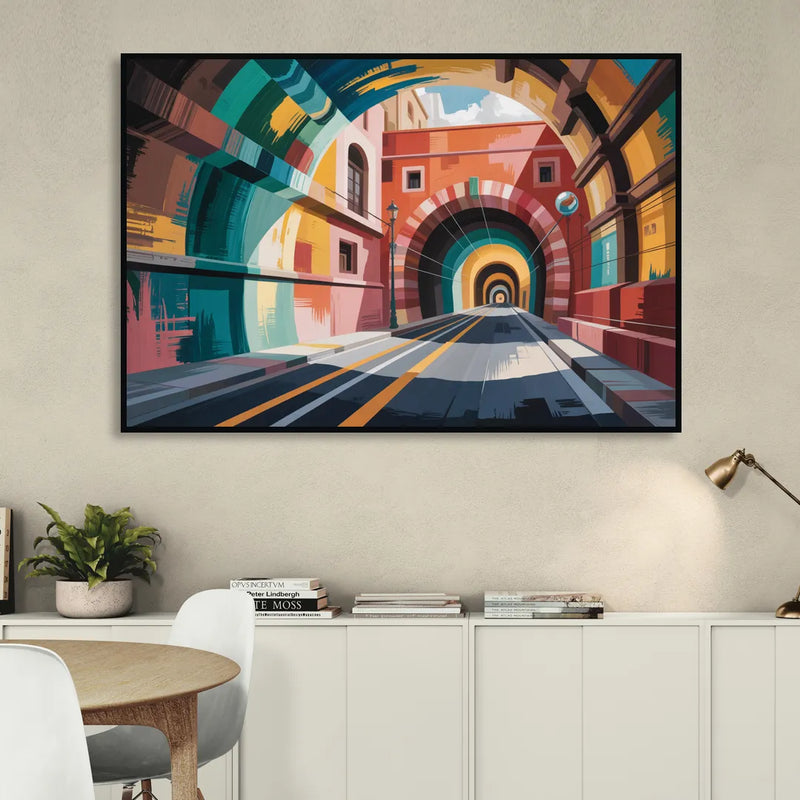 Guanajuato Tunnels Living Room - Black Canvas Wall Art