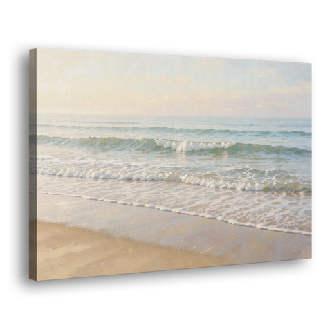 Guest Bedroom Decor of Hazy Morning Surf - Canvas Wall Art - Side