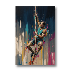 Gym Art Rope Climb Hand Over Hand - Canvas Wall Art - Front