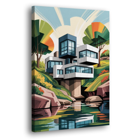 Habitat 67 Architecture - Canvas Wall Art - Side
