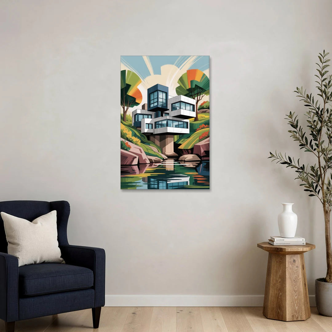 Habitat 67 Architecture - Canvas Wall Art - Sofa - 24x36