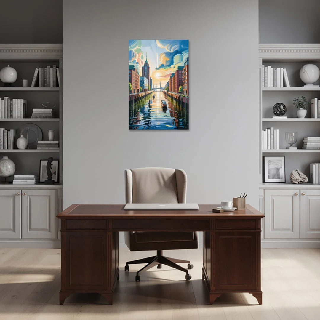 HafenCity Horizon - Canvas Wall Art - Office - 24x36