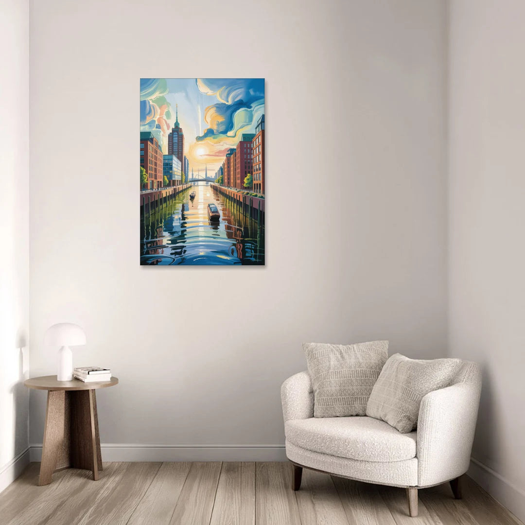 HafenCity Horizon - Canvas Wall Art - Sofa - 24x36