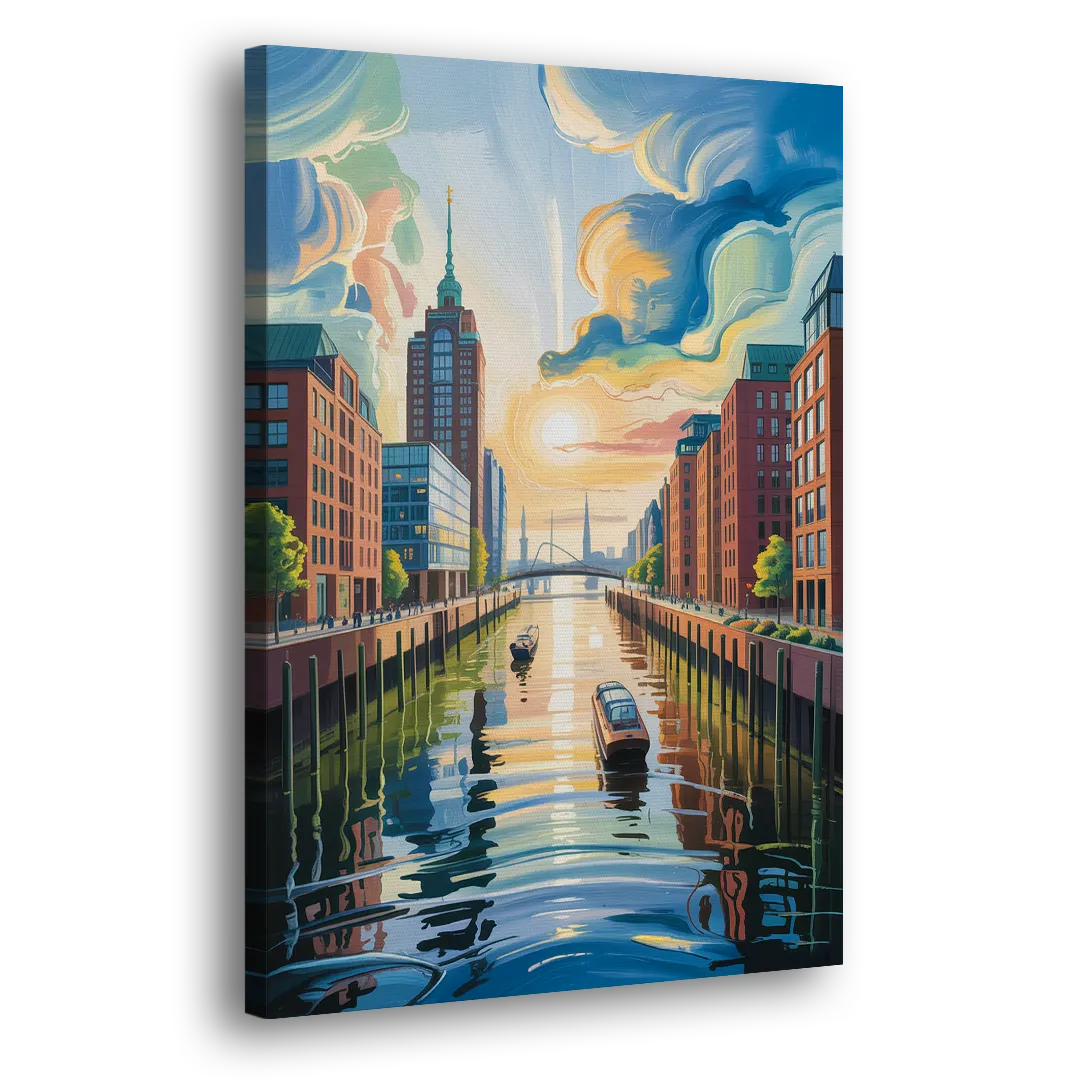HafenCity Horizon Side - Canvas Wall Art